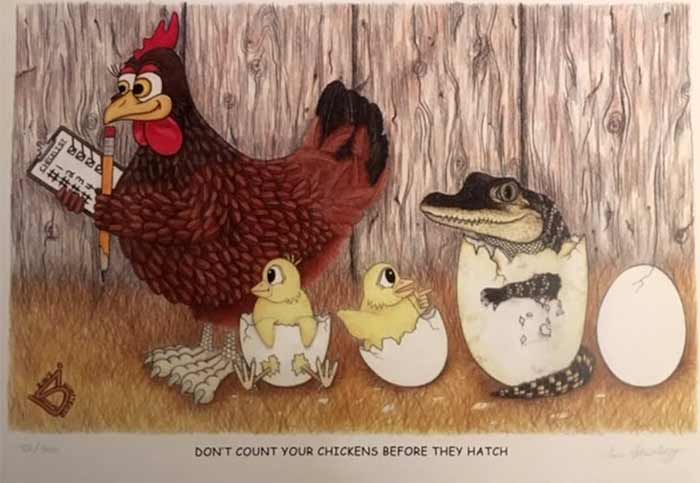 انگلیسی, ضرب المثل, ضرب المثل انگلیسی ضرب المثل Don’t count your chickens before they hatch