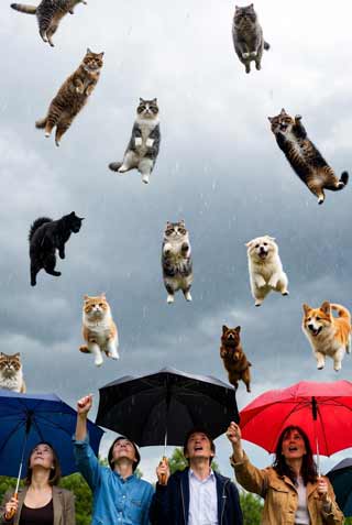 ضرب المثل, ضرب المثل انگلیسی ضرب المثلIt's raining cats and dogs