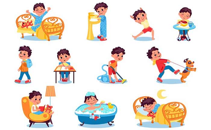 برنامه ریزی روزانه یک پسر